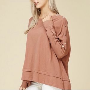 Crescent Madeline Hi Low Sweatshirt Top Oversized